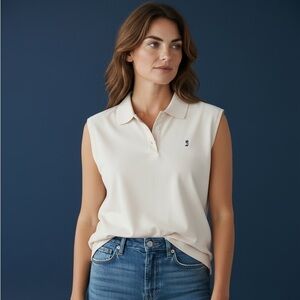 Vintage Havana Jack’s Cafe Women’s Sleeveless Polo White Size XL